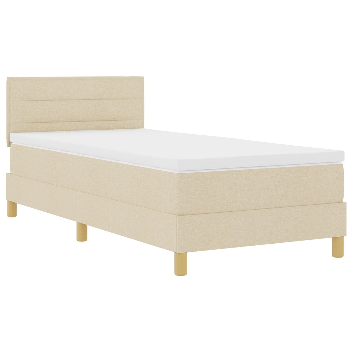 Boxspring Bed met Matras Crème 90x190 cm Stof