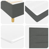 Boxspring Bed met Matras Donkergrijs Eenpersoons Stof