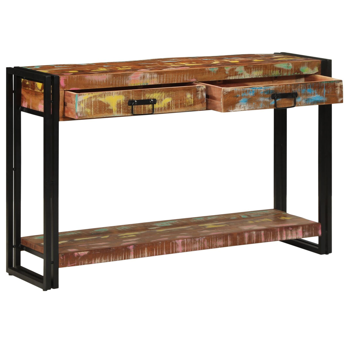 Console Tafel Meerkleurig 120x33x75 cm Massief Hout Gerecycled
