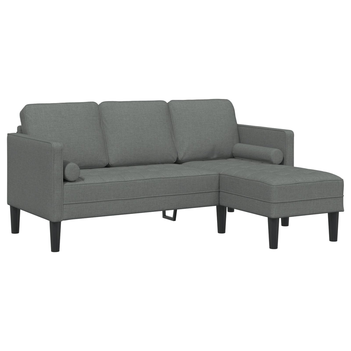 L-vormige Bank Set van 2 Donkergrijs Polyester