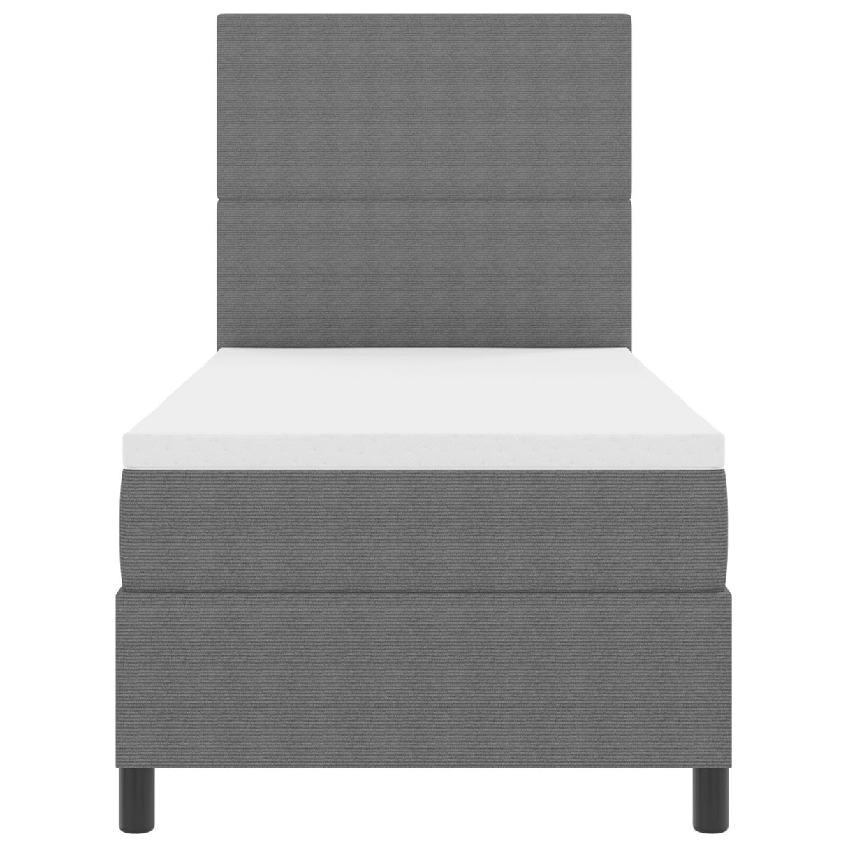 Box Spring Bed met Matras Licht Grijs Eenpersoons Ribstof