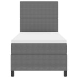 Box Spring Bed met Matras Licht Grijs Eenpersoons Ribstof