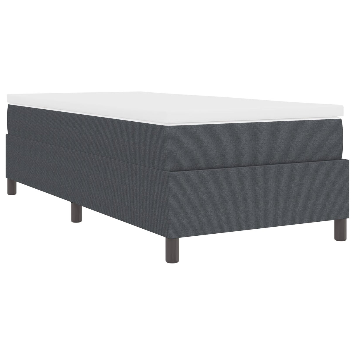 Boxspring Bed met Matras Donkergrijs 80x200 cm Corduroy Stof
