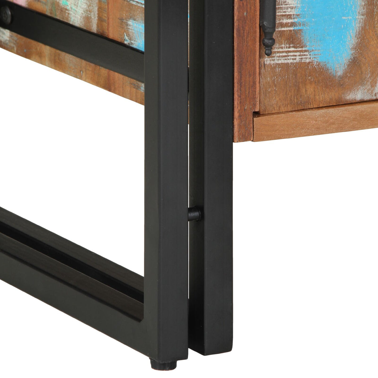 Schoenkast Zwart 30x30x40 cm Massief gerecycled hout en staal
