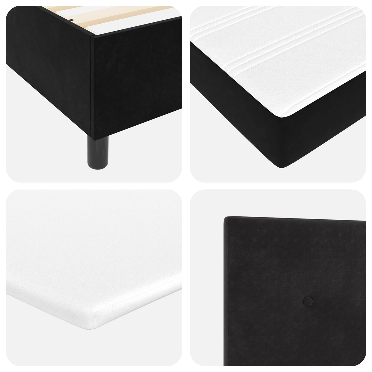 Boxspring Bed met Matras Zwart 80x200 cm Velvet
