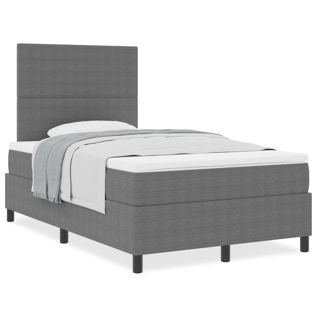 Boxspringbed met Matras Lichtgrijs Klein Tweepersoons Corduroy Stof