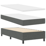 Boxspringbed met Matras Donkergrijs Eenpersoons Stof