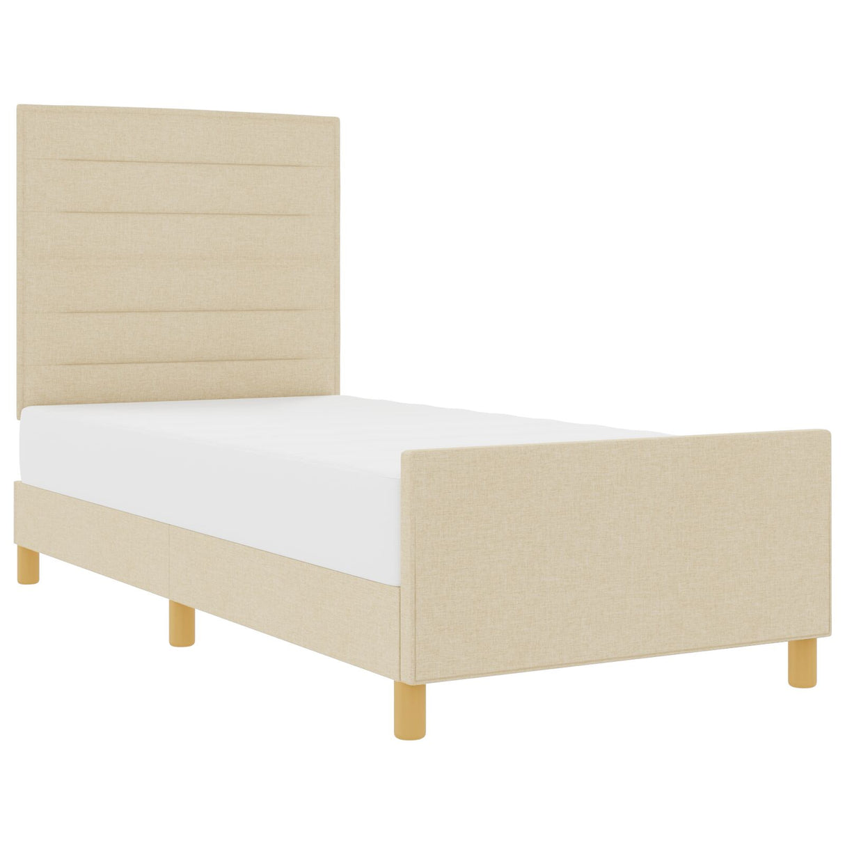 Bedframe - Crème, 90x200 cm, Stof
