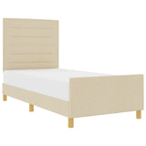 Bedframe - Crème, 90x200 cm, Stof