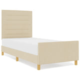 Bedframe - Crème, 90x200 cm, Stof