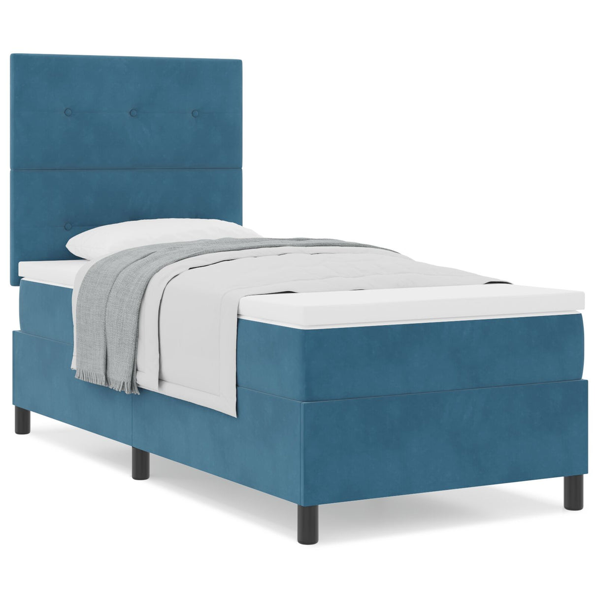 Boxspring Bed met Matras Donkerblauw 80x200 cm Fluweel