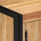 Schoenenkast Zwart 30x30x40 cm Massief Acaciahout en Staal