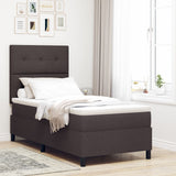 Boxspringbed met Matras Donkerbruin Eenpersoons Stof