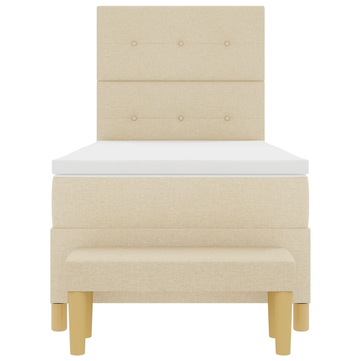Boxspringbed met Matras & Bank Crème 90x190 cm Stof