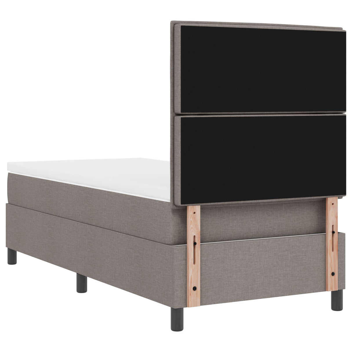 Boxspring Bed met Matras Taupe Eenpersoons Stof