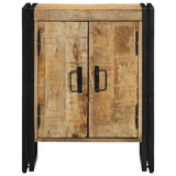 Schoenenkast Zwart 30x30x40 cm Massief Mangohout en Staal