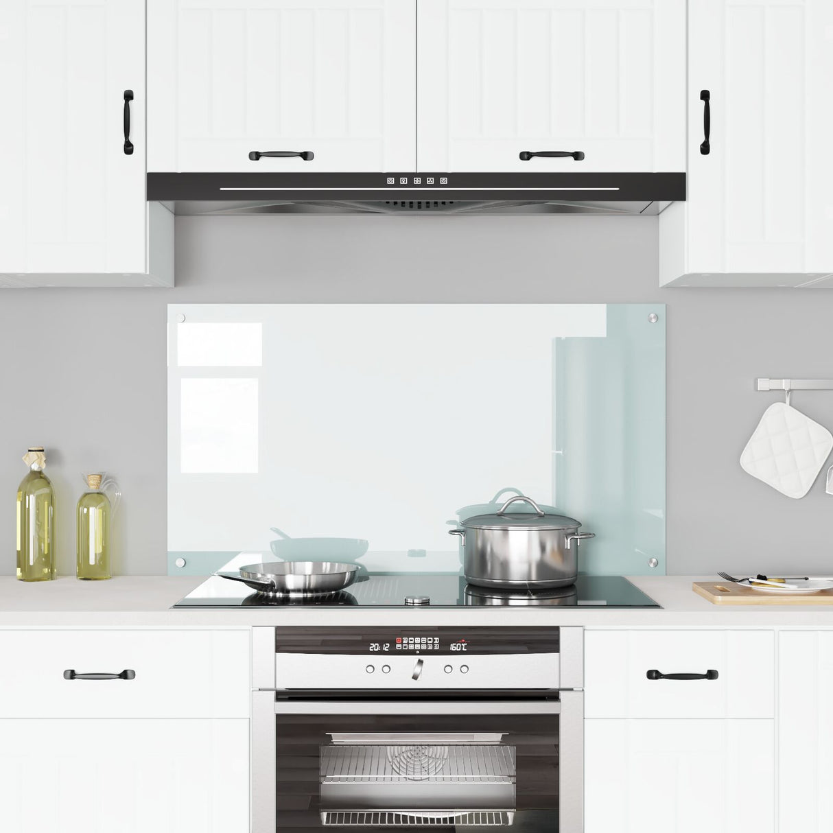 Keuken Achterwand Wit 110x60x0,6 cm Gehard Glas