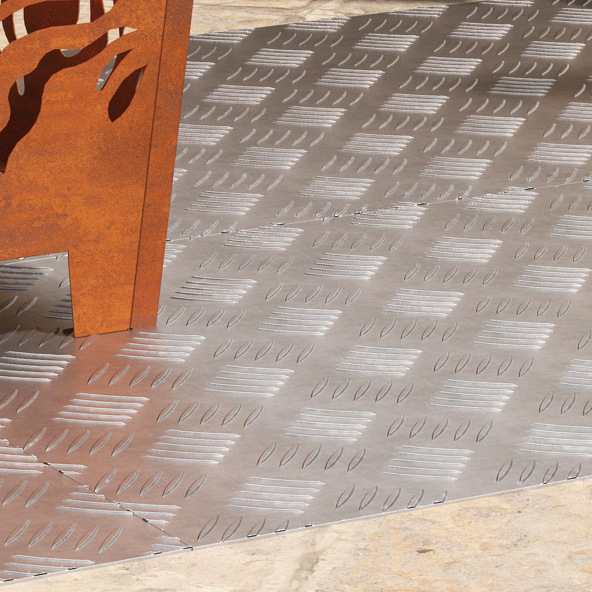 Aluminium Checker Platen 4 stuks Antislip 100x50 cm