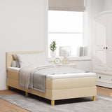 Boxspringbed met Matras Crème 90x190 cm Stof