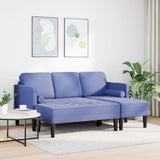 2-delig bankstel met kussens jeans blauw stof