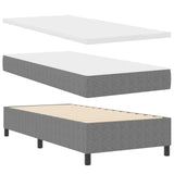 Box Spring Bed met Matras Licht Grijs Eenpersoons Ribstof