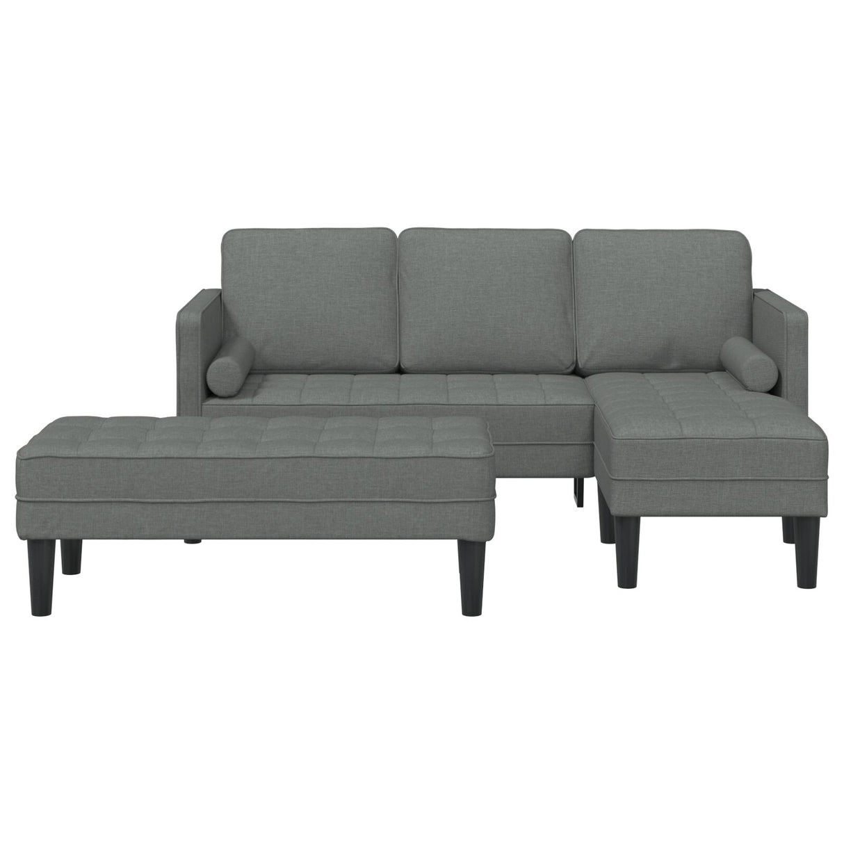 L-vormige Bank Set van 2 Donkergrijs Polyester