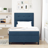 Boxspringbed met Matras in Blauw, Klein dubbel stof
