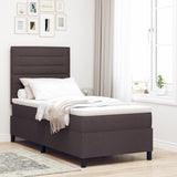 Boxspringbed met Matras Donkerbruin Eenpersoons Stof