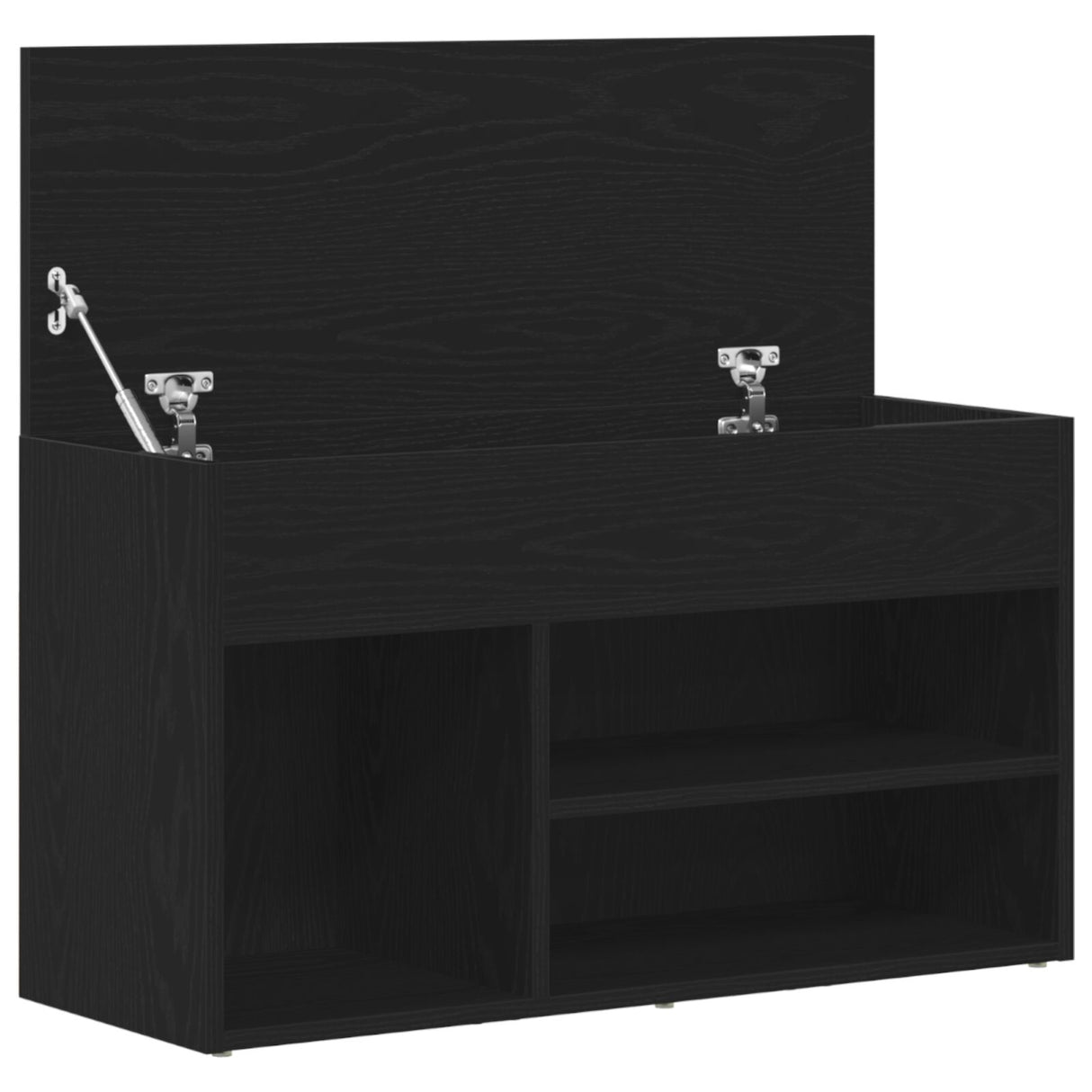 Bankje Zwart Eiken 60x30x45 cm Geengineerd Hout