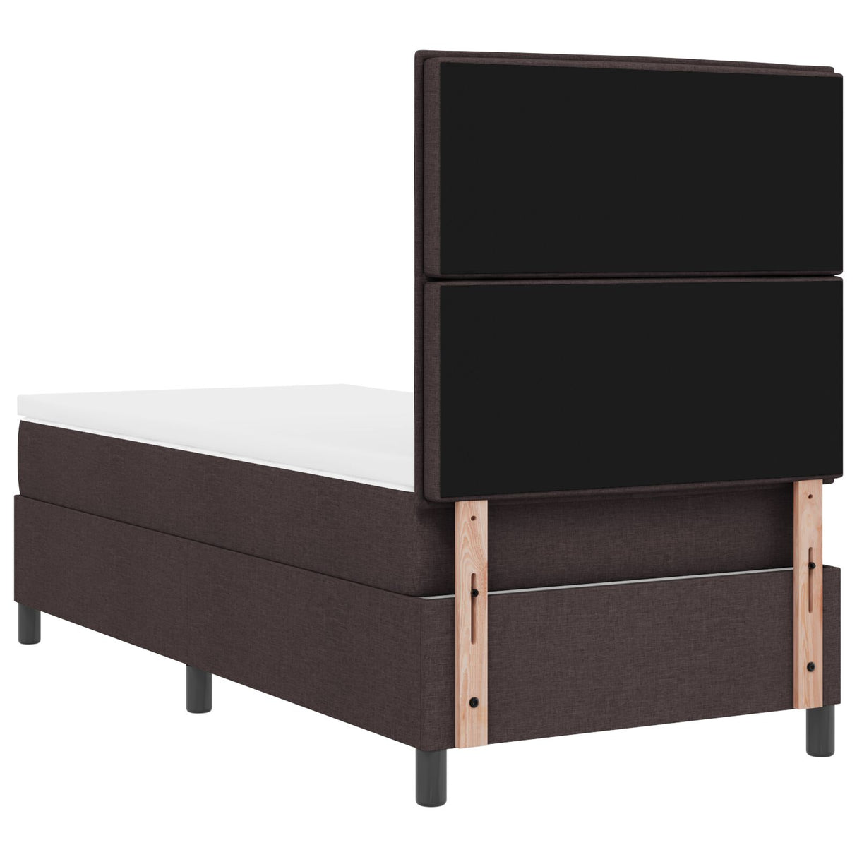 Boxspringbed met Matras Donkerbruin Eenpersoons Stof