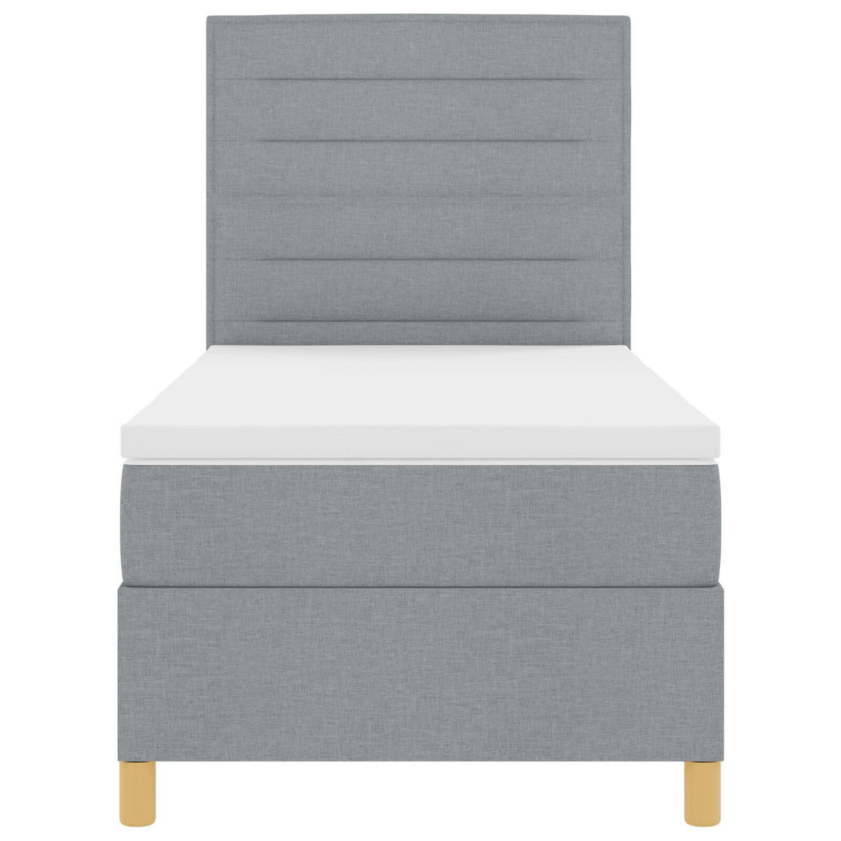Boxspring Bed met Matras Lichtgrijs Eenpersoons Stof