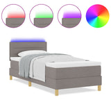 Boxspringbed met Matras & LED Taupe 90x190 cm Stof