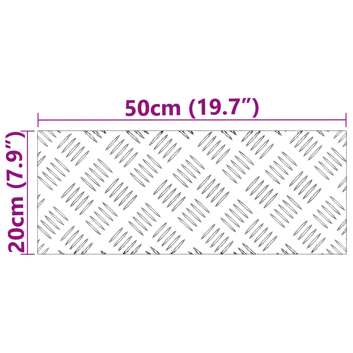 Aluminium Checkerpunt 4 stuks Antislip 50x20 cm