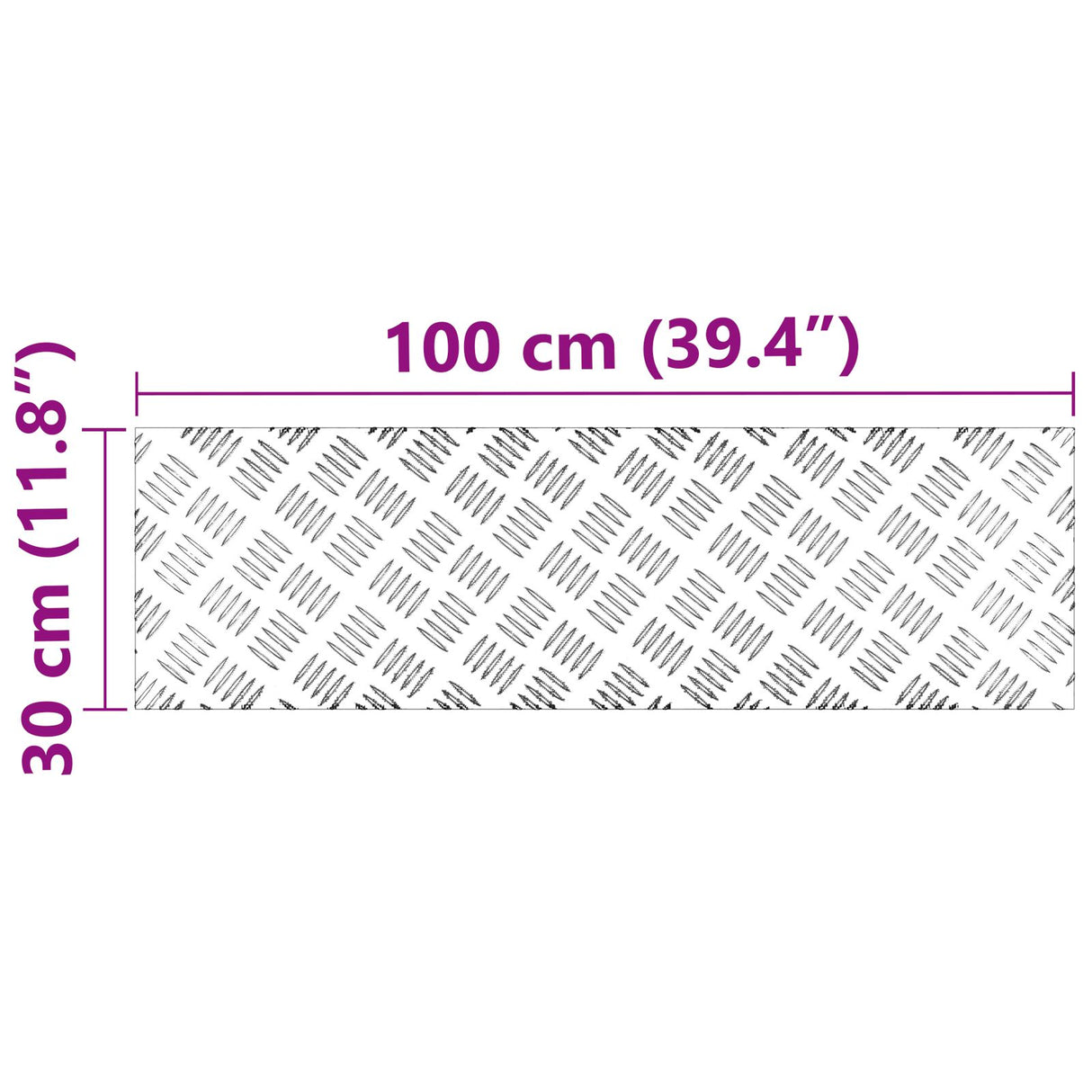 Aluminium Checkerplaten 4 stuks Antislip 100x30 cm