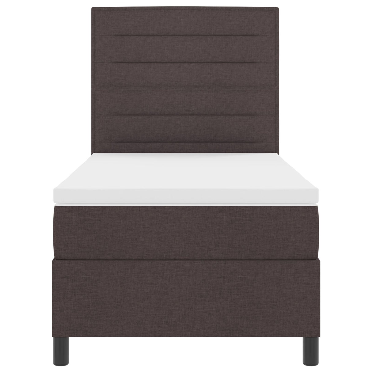 Boxspringbed met Matras Donkerbruin Eenpersoons Stof