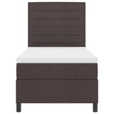 Boxspringbed met Matras Donkerbruin Eenpersoons Stof