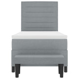 Boxspringbed met Matras & Bank Lichtgrijs 80x200 cm Stof