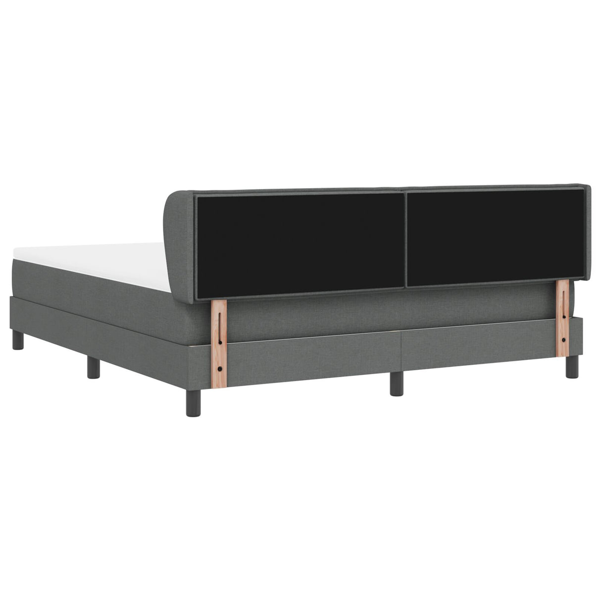 Boxspringbed met Matras Donkergrijs 180x200 cm Stof