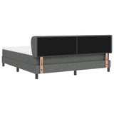 Boxspringbed met Matras Donkergrijs 180x200 cm Stof