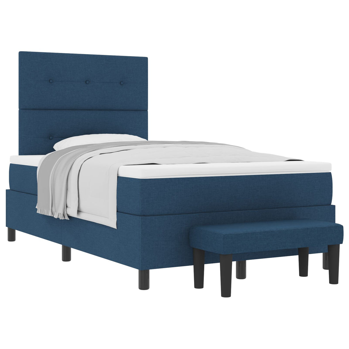 Boxspringbed met Matras & Bank Blauw 120x190 cm Stof