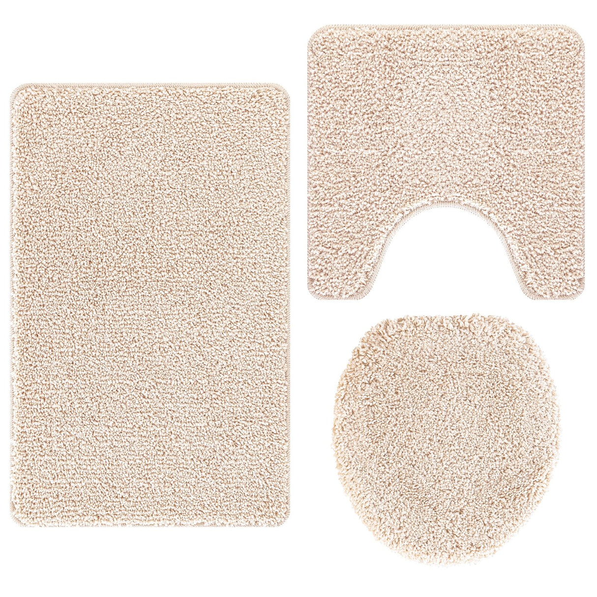 3-delige badmatset Crème Polypropeen Antislip