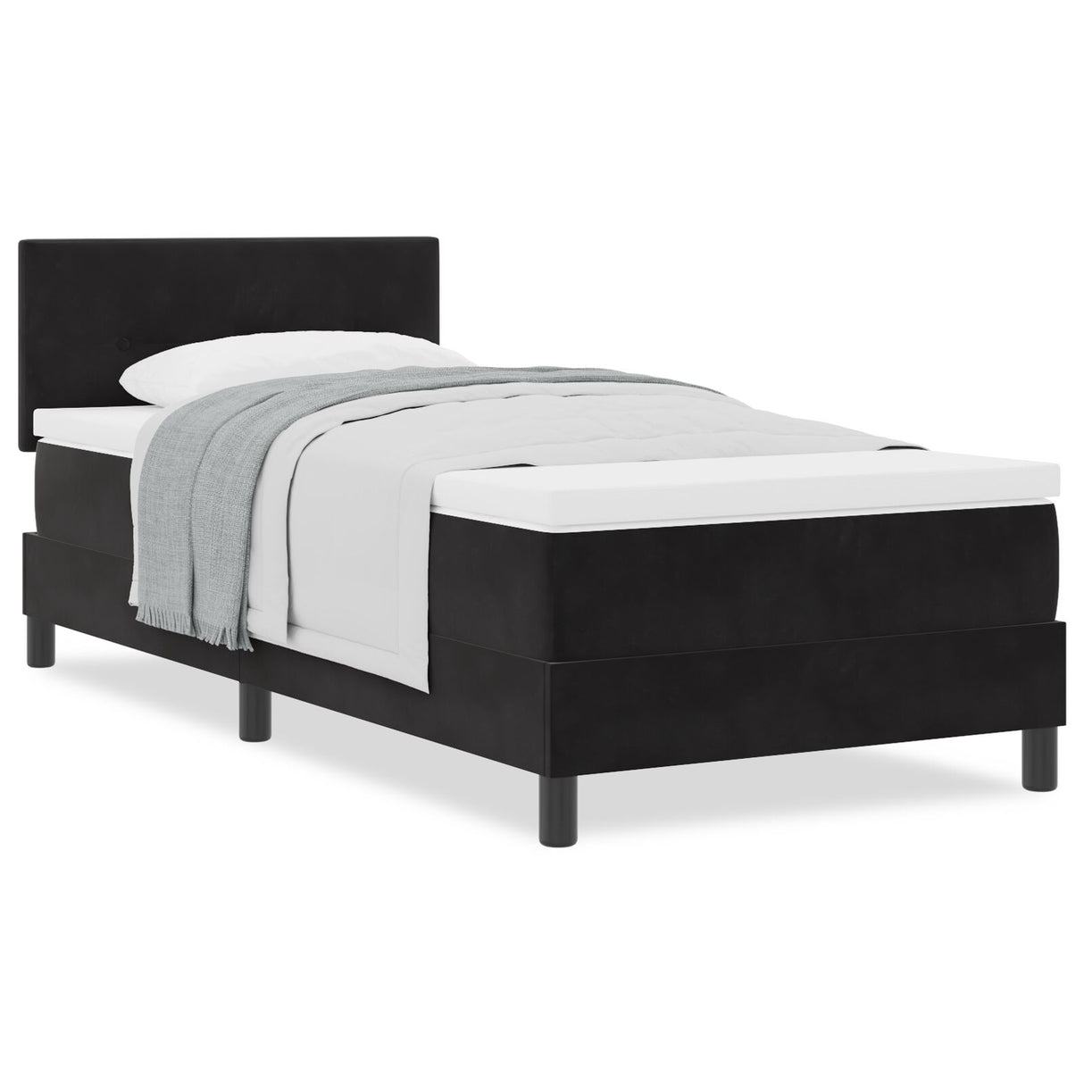 Boxspring Bed met Matras Zwart 80x200 cm Fluweel