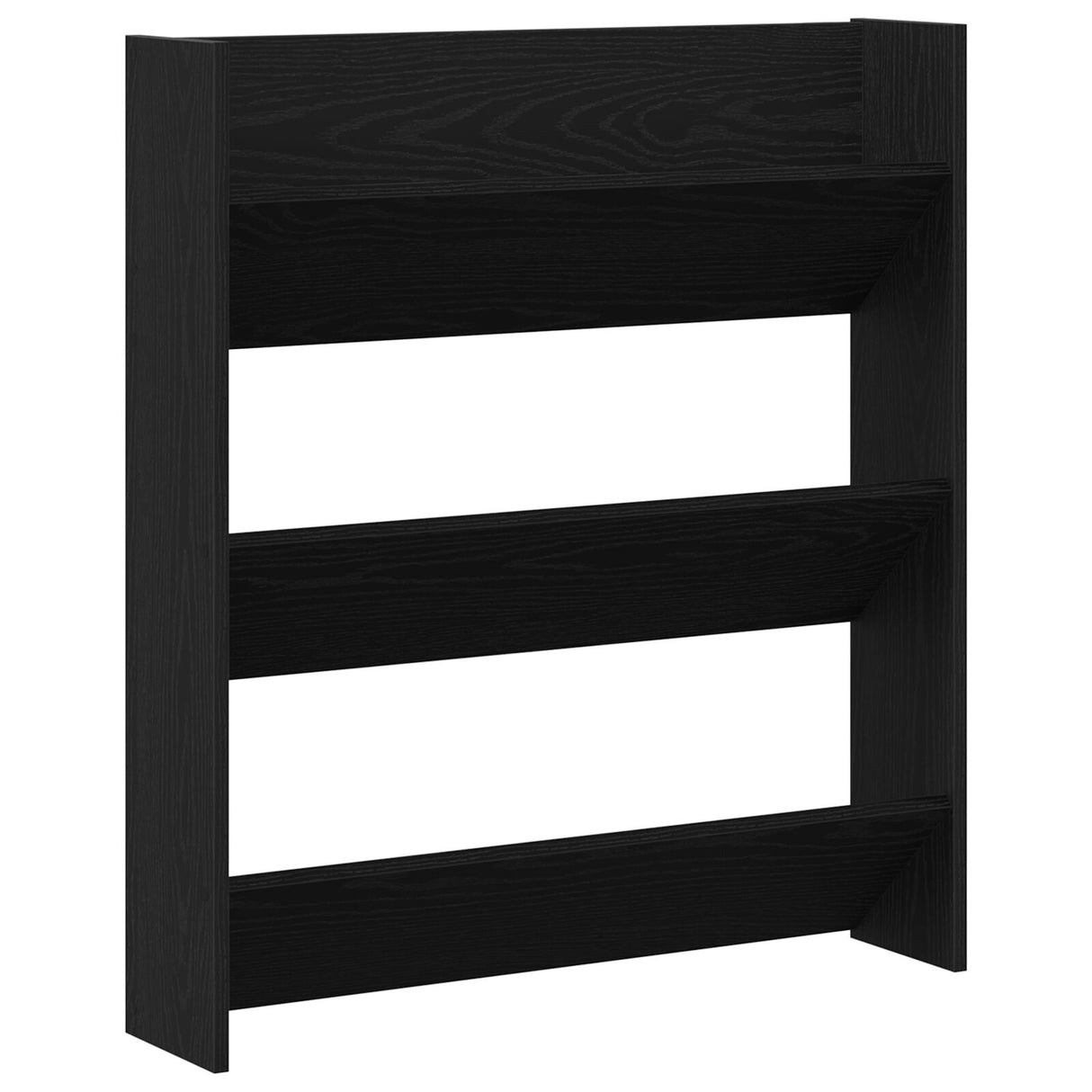 Wand Schoenenkast Zwart Eiken 80x18x90 cm Van Hout