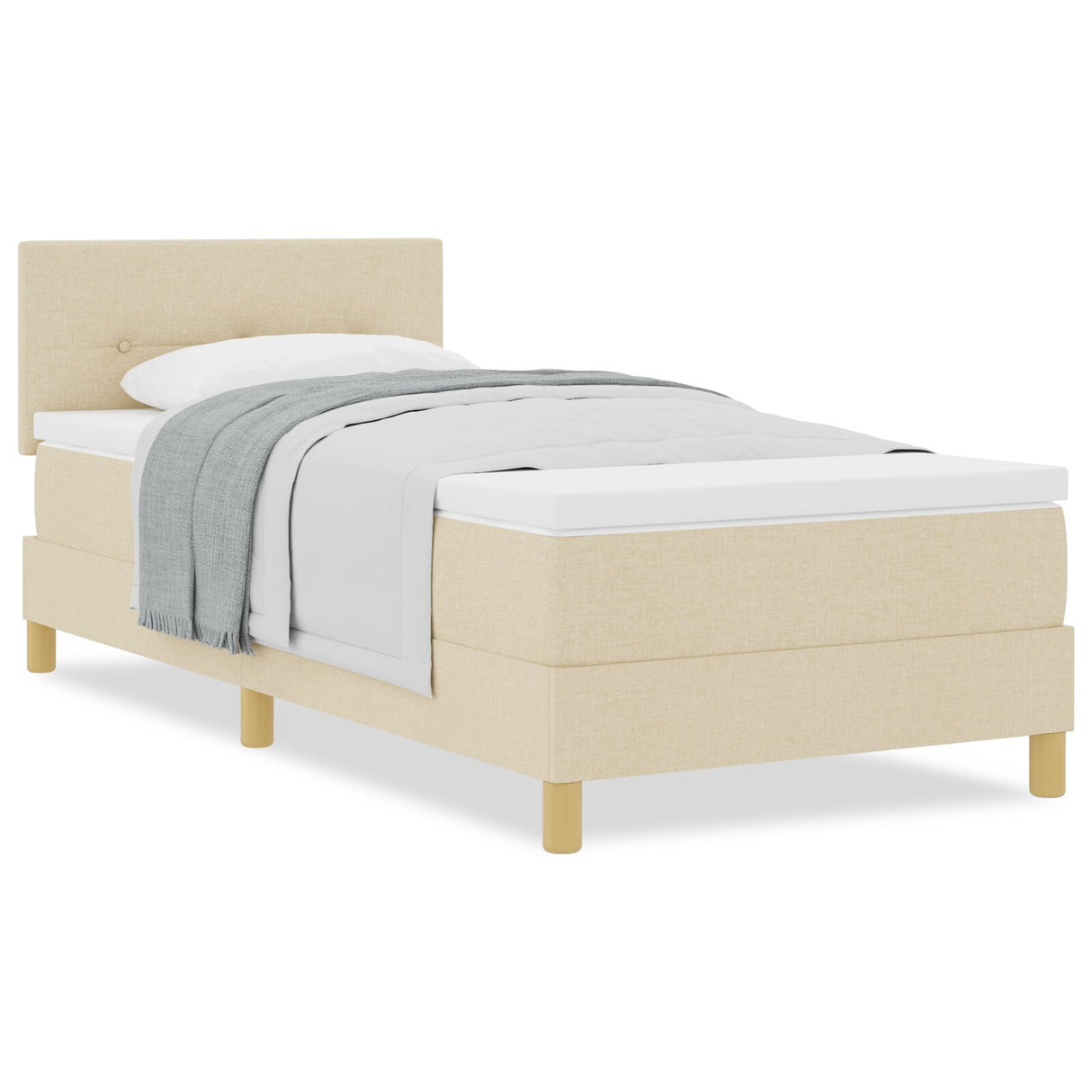 Boxspringbed met Matras Crème 90x190 cm Stof