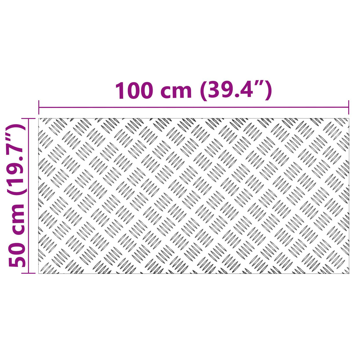 Aluminium Checker Platen 4 stuks Antislip 100x50 cm