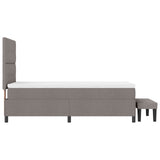 Boxspringbed met Matras & Bank Taupe 90x190 cm Stof