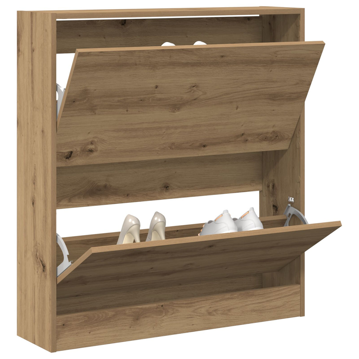 Schoenenkast met Flip Lade Gerookt Eiken 80x21x87,5 cm