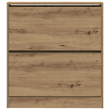 Schoenenkast met Flip Lade Gerookt Eiken 80x21x87,5 cm