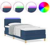 Boxspring Bed met Matras & LED Blauwe 90x190 cm Stof