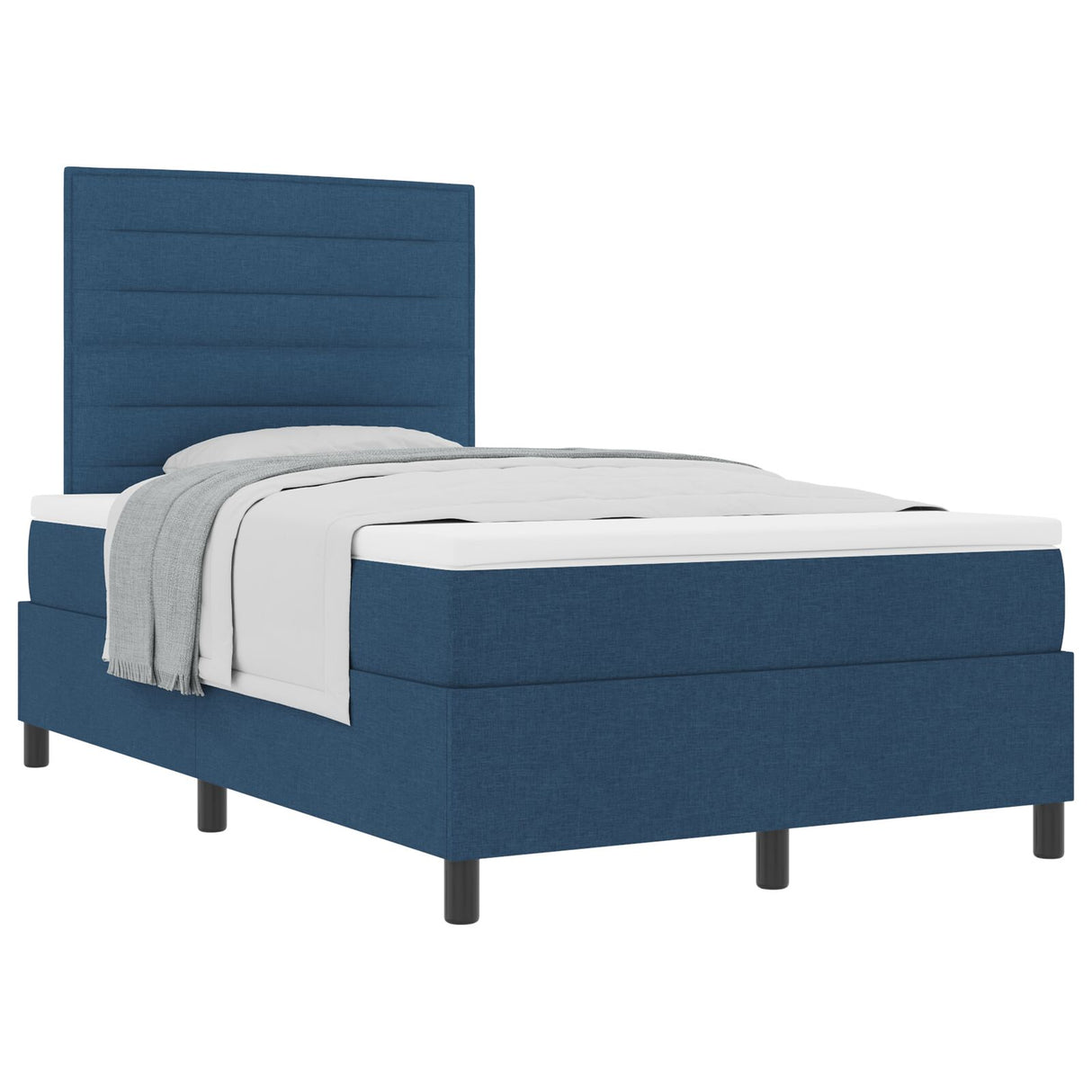 Boxspring Bed met Matras Blauw Klein Dubbel Stof
